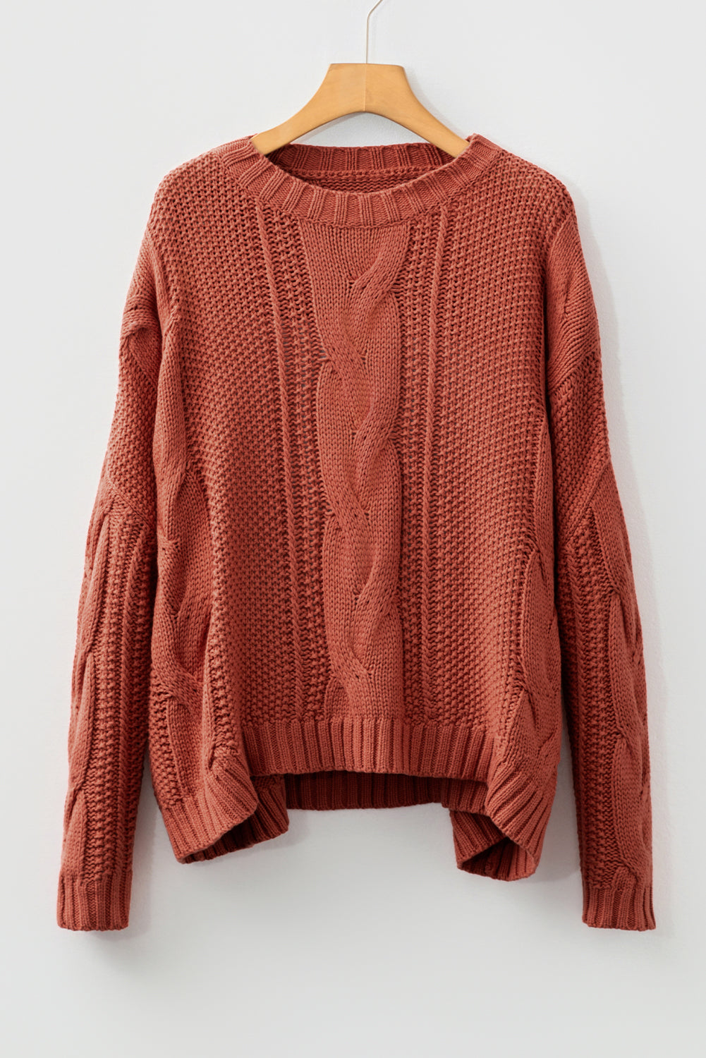 Textured Chunky Knit Long Sleeve Sweater
