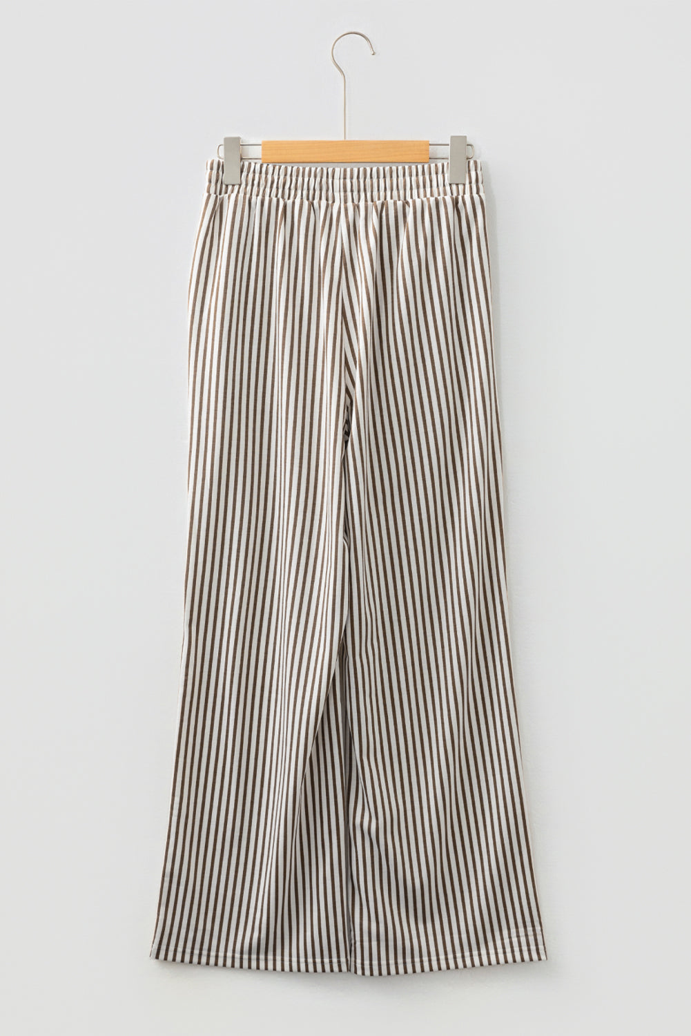 Stripe Pocketed Elastic High Waist Pants
