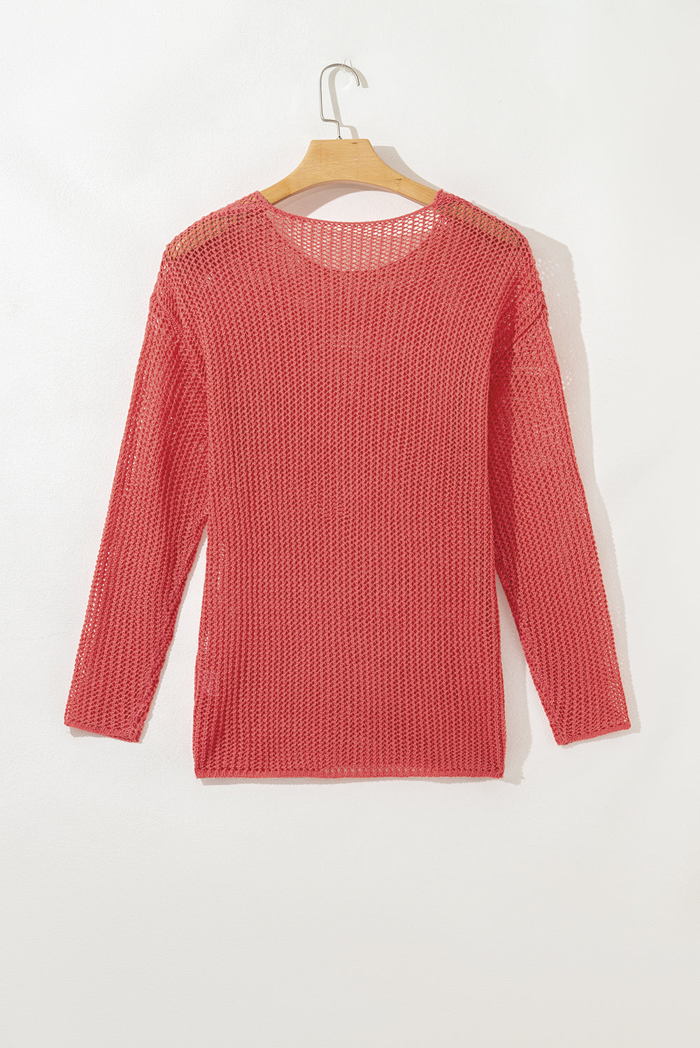 Solid Crochet Hollow-Out Sweater