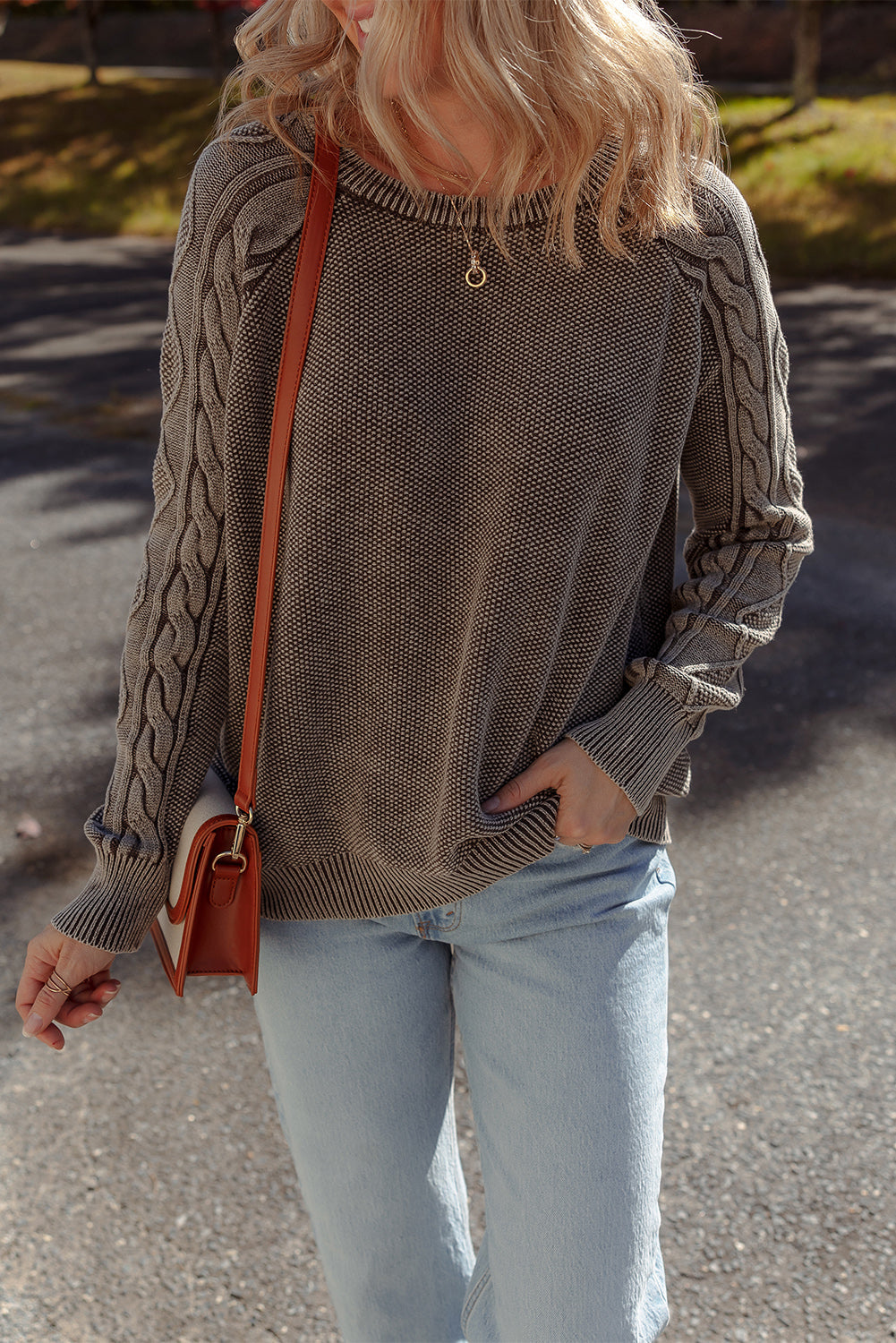 Cable Knit Long Sleeve Sweater