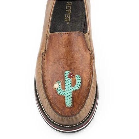 Roper Lone Cactus (Tan) - Women's Shoe