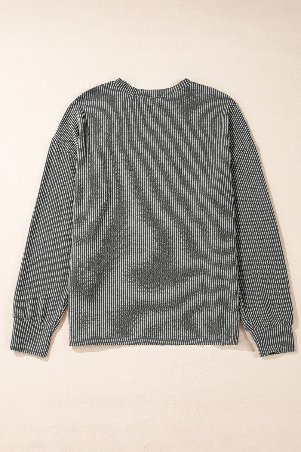 GAME DAY Textured Long Sleeve Crewneck Top