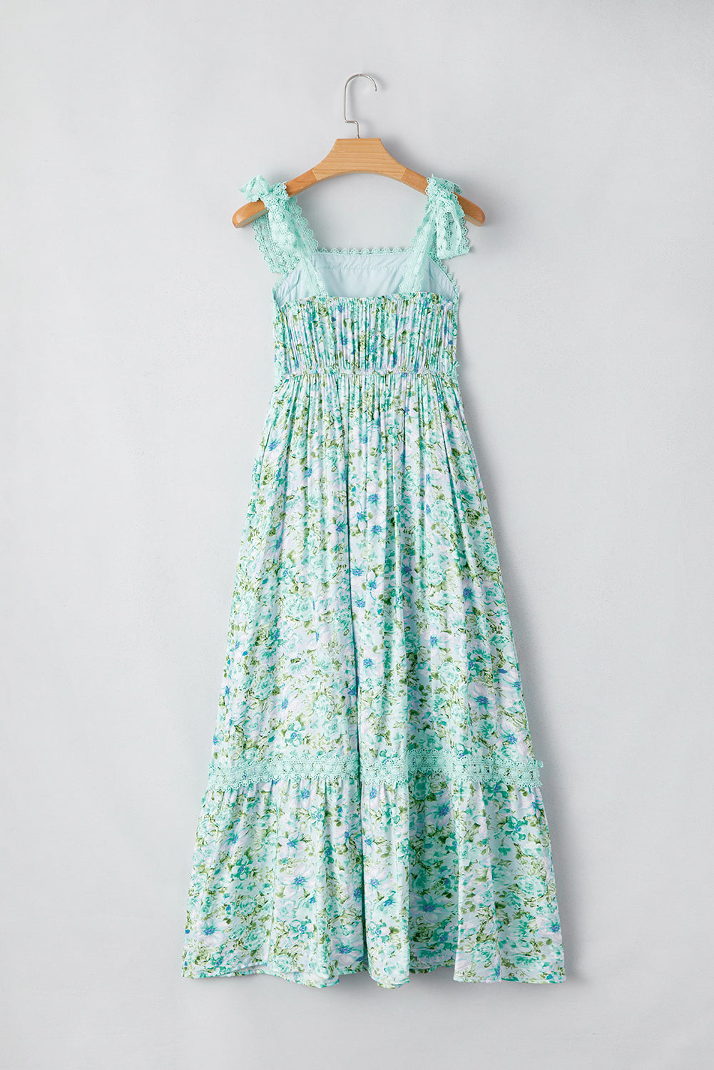 Floral Lace Tied-Strap Empire Waist Maxi Dress
