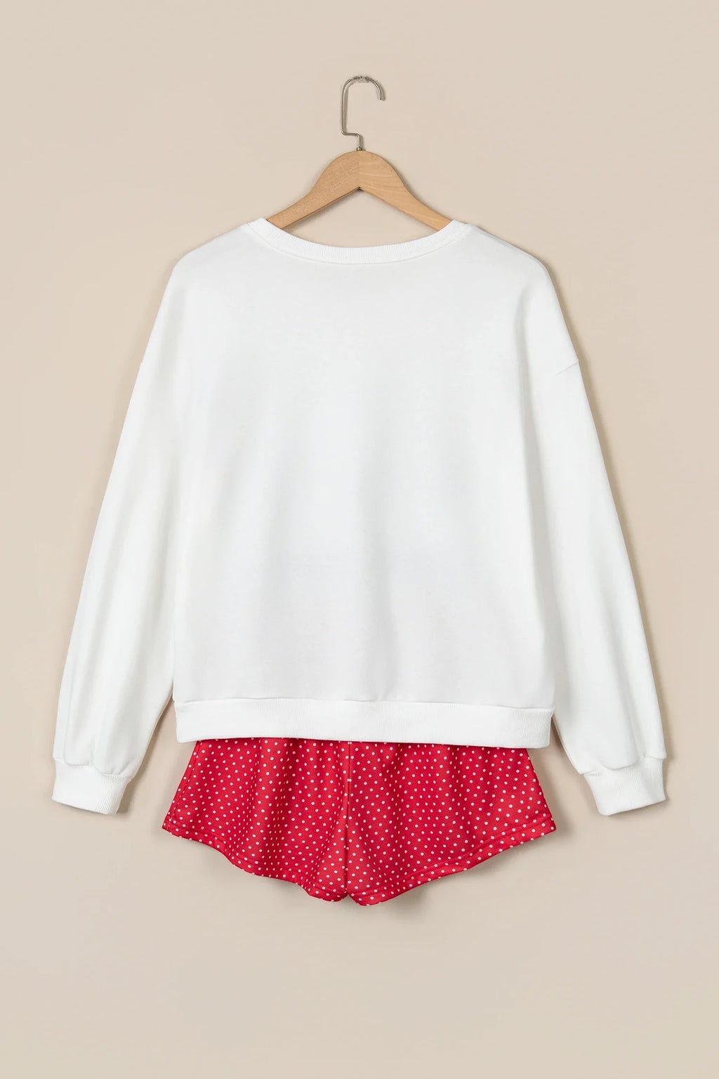 Christmas MERRY Letter Print Top & Shorts Set