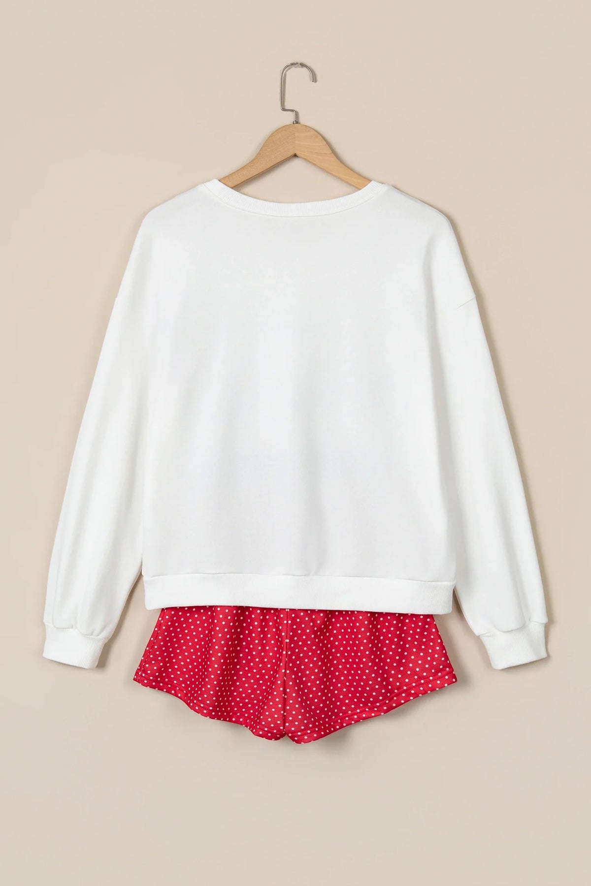 Christmas MERRY Letter Print Top & Shorts Set