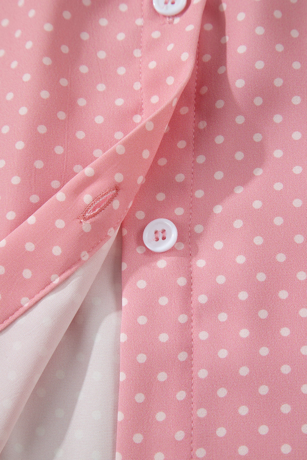 Polka Dot Cuffed Short Sleeve Shirt
