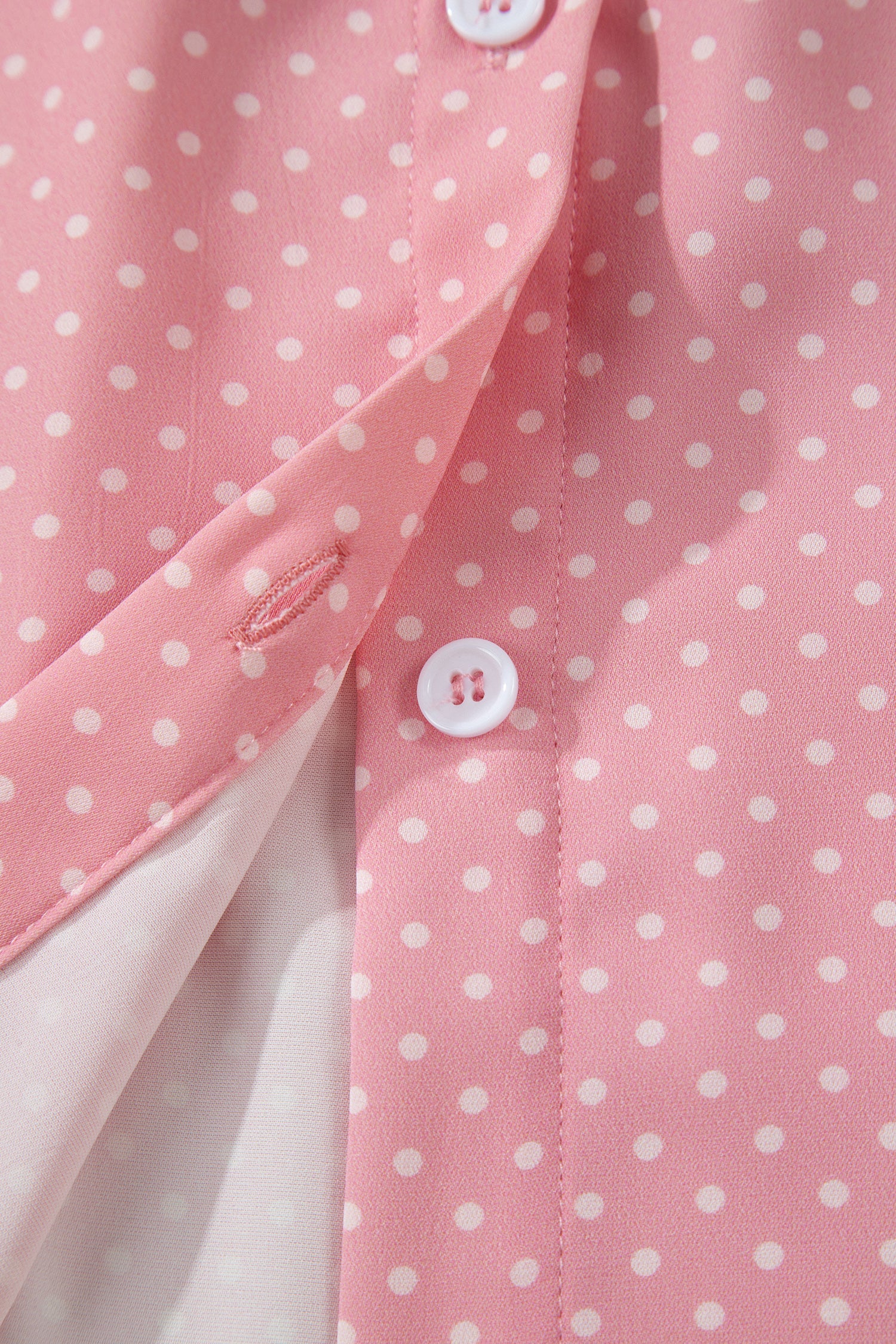 Polka Dot Cuffed Short Sleeve Shirt
