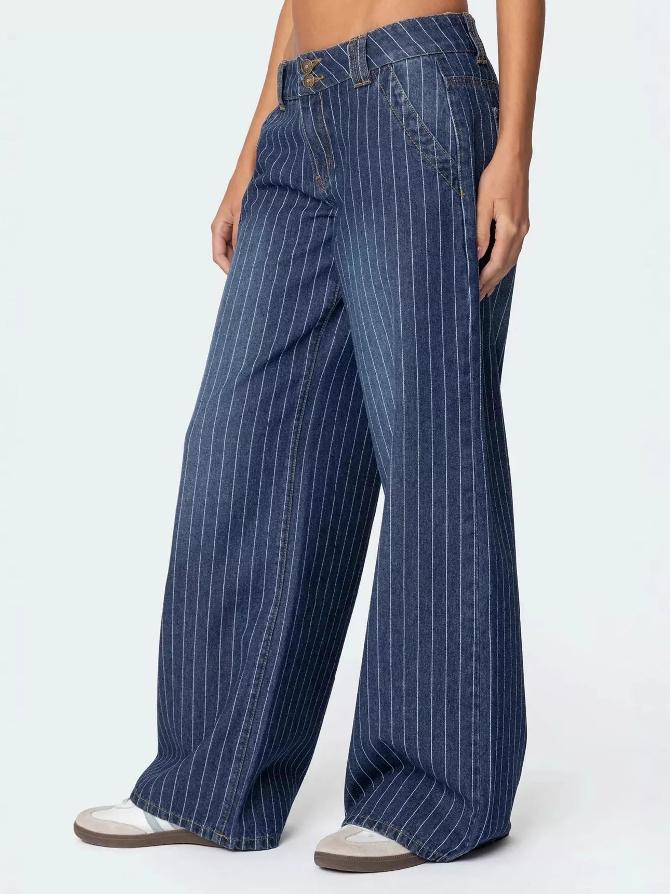 Striped Wide Leg Jeans