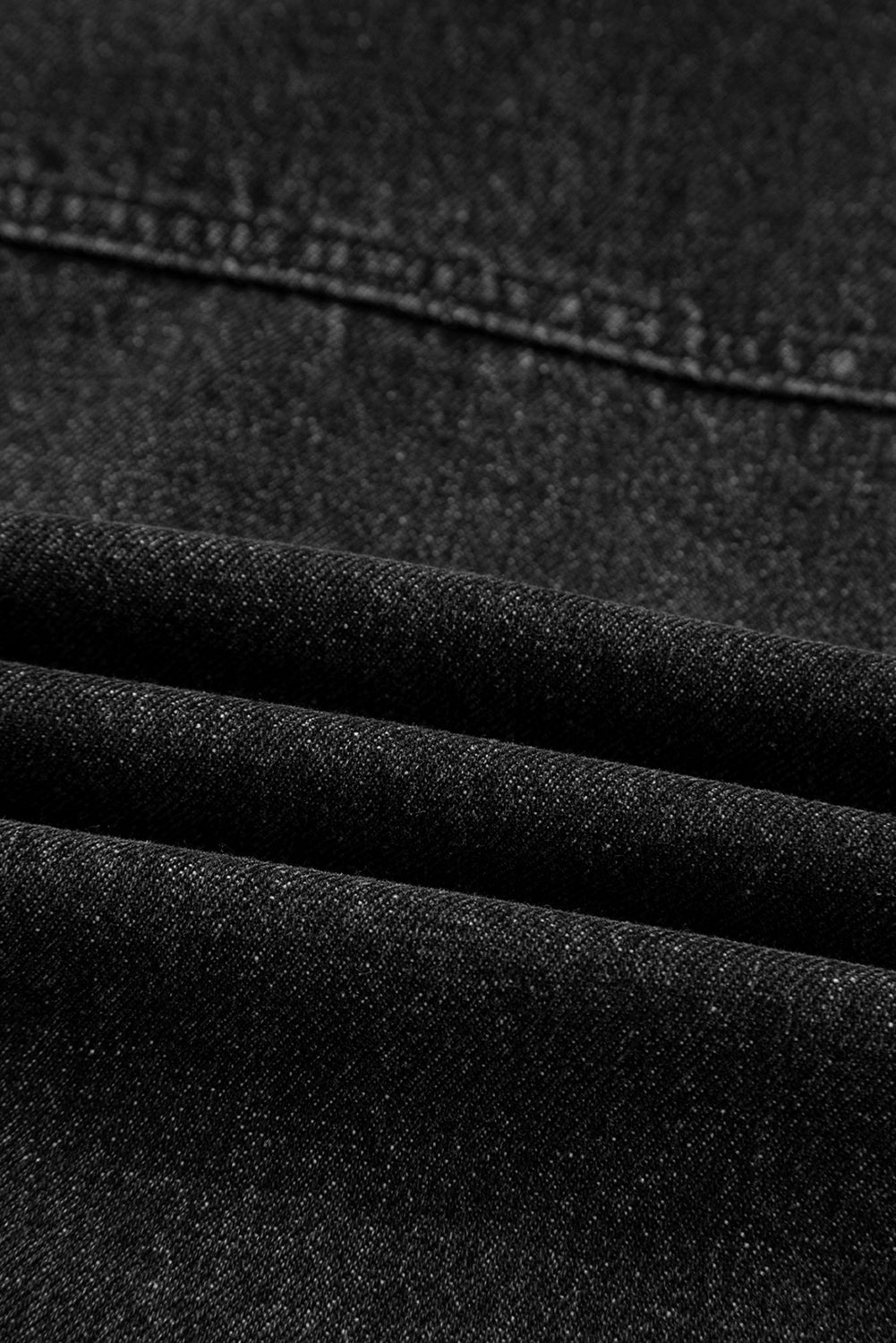 Denim Chest Pocket Drop Shoulder Hooded Jacket