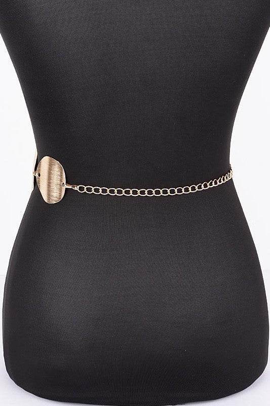 Satin Textured Disk Chain Belt