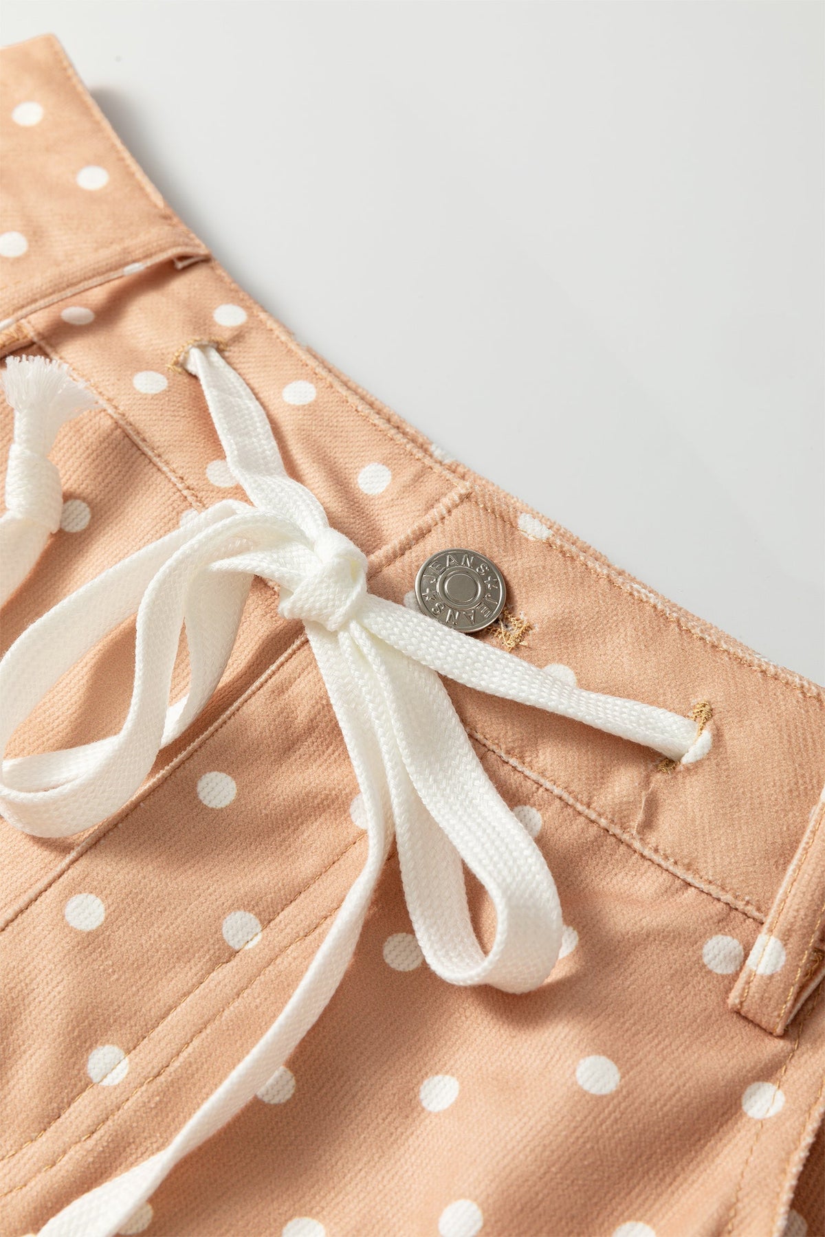 Polka Dot Drawstring High Waist Wide Leg Pants