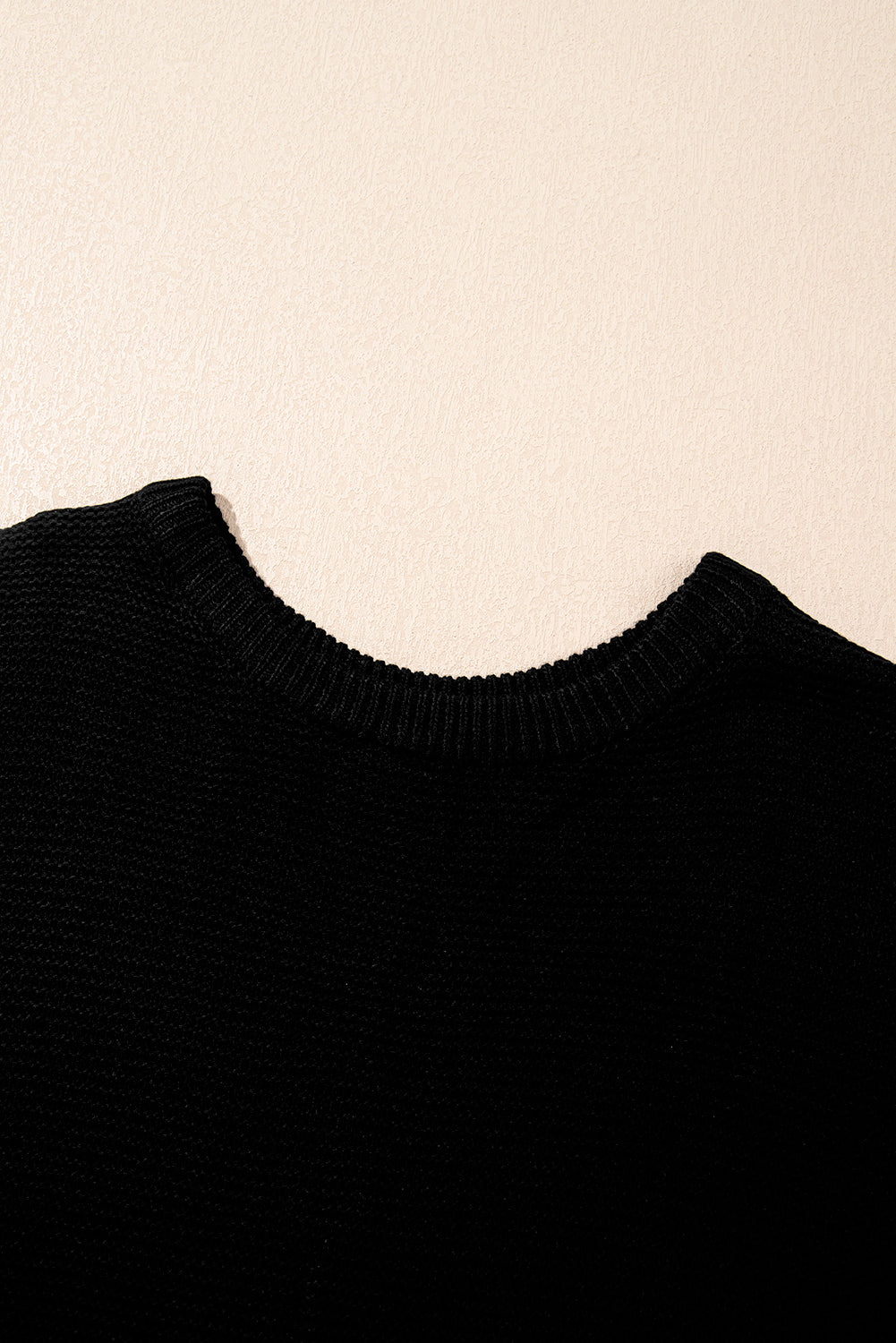 Solid Short Sleeve Side Slit Sweater Tee