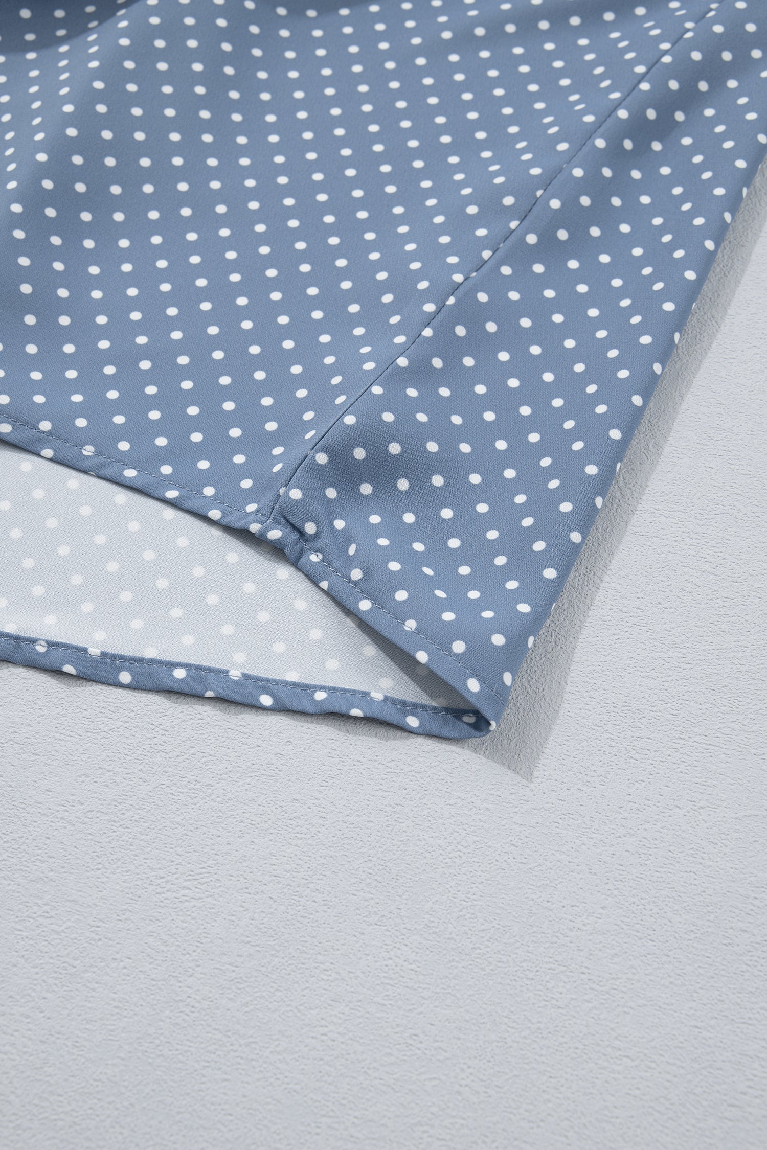 Polka Dot Cuffed Short Sleeve Shirt
