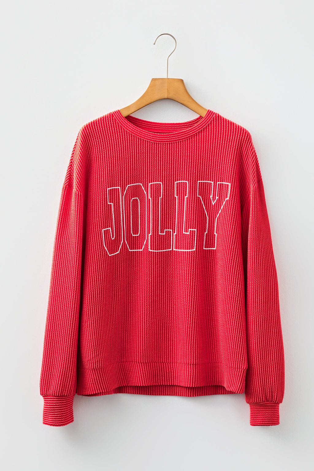 Christmas MERRY/JOLLY Letter Print Long Sleeve Top