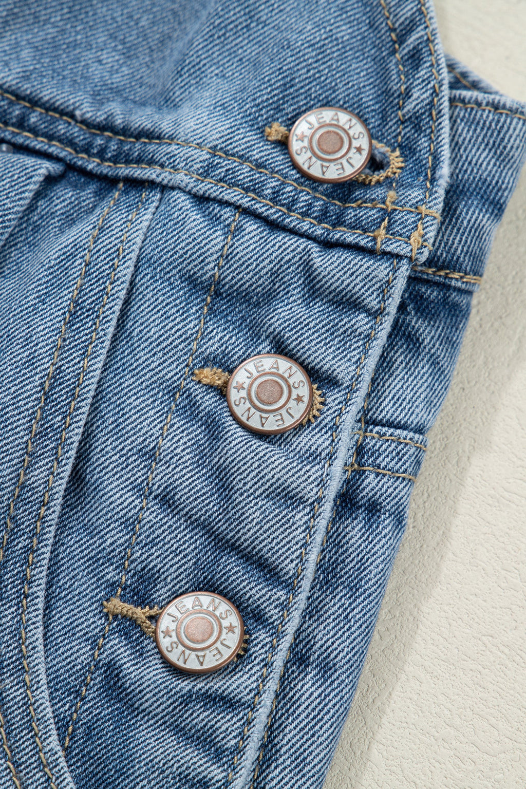 Pleated Wide Leg Pocketed Denim Jumpsuit