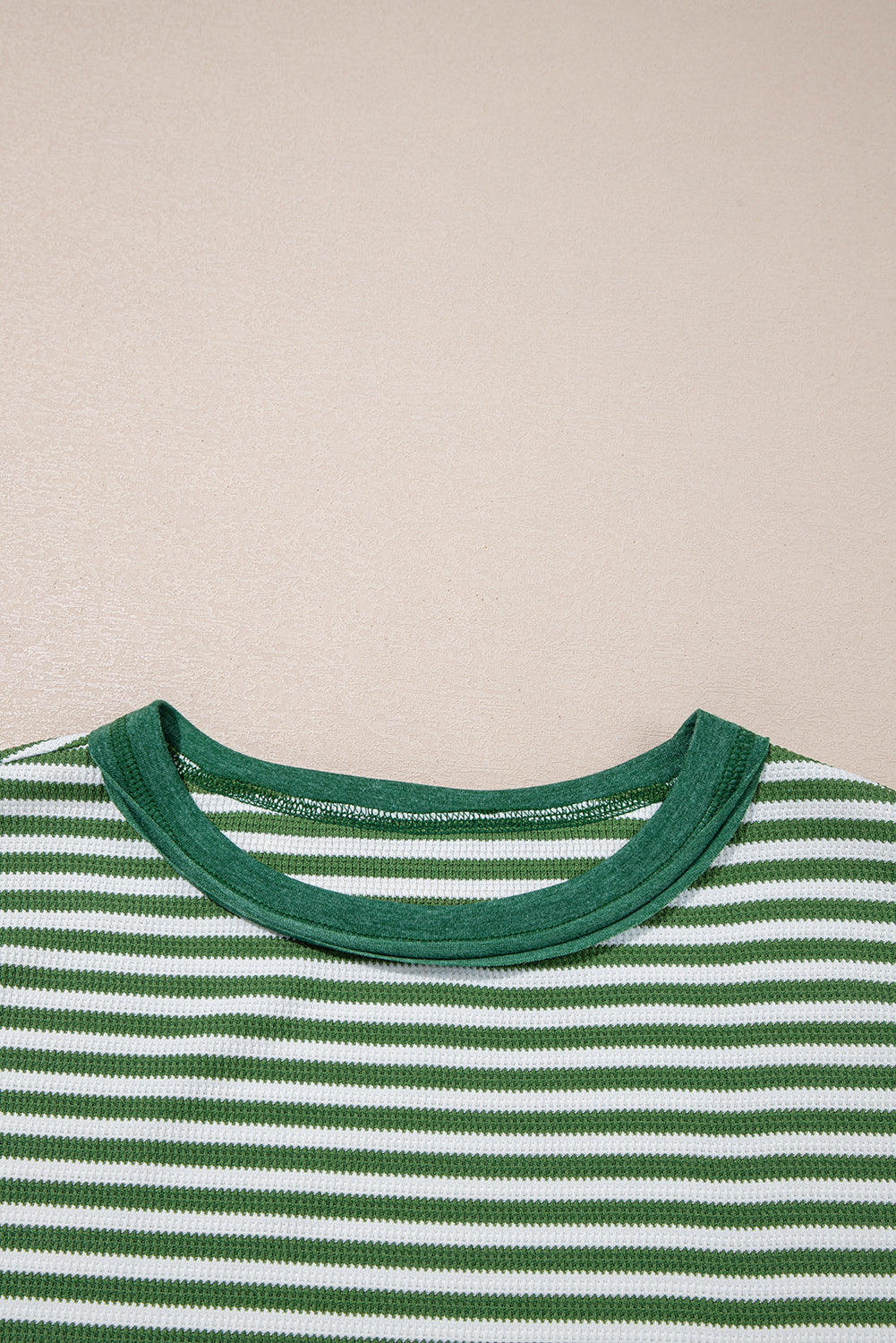 Stripe Thermal Knit Drop Shoulder Top