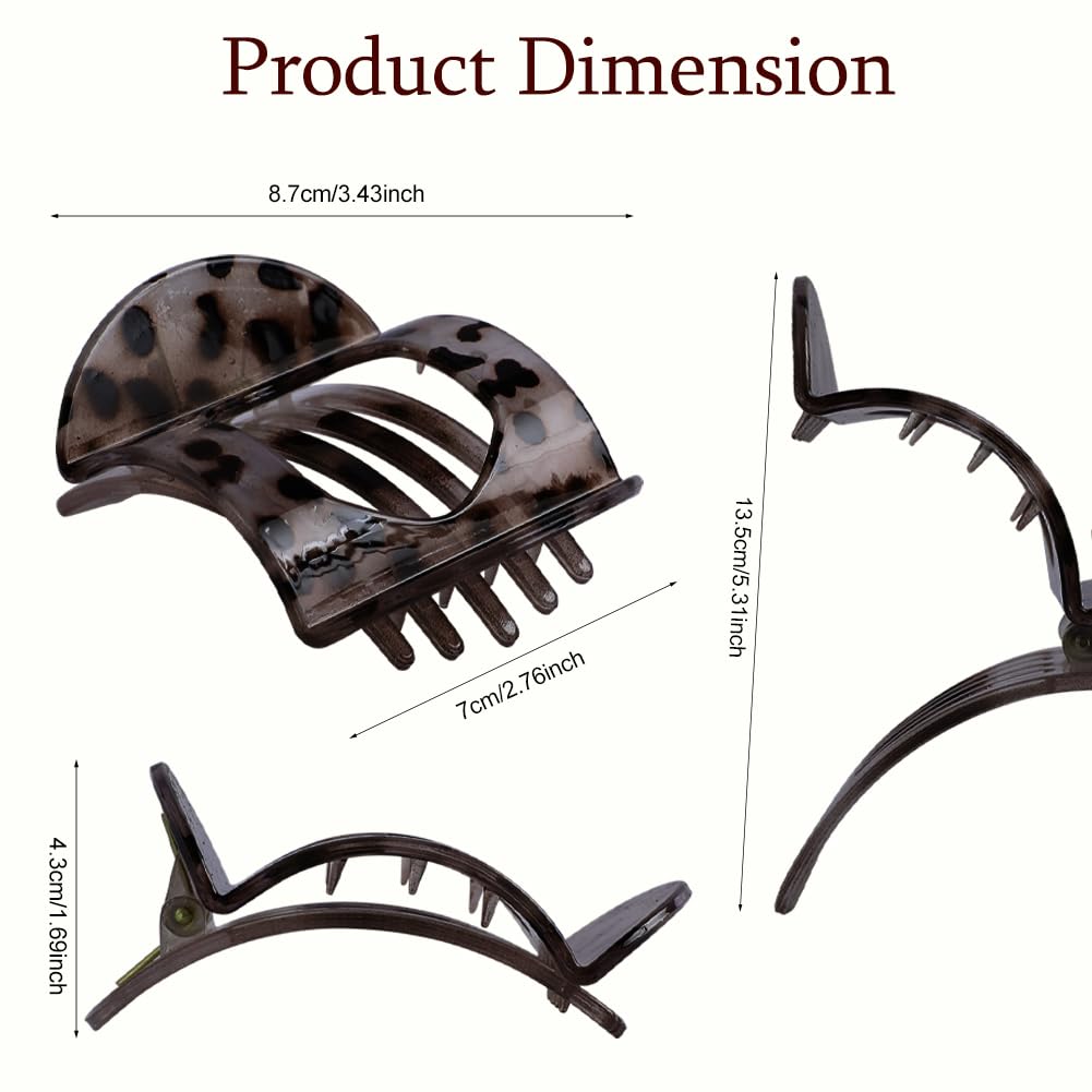 6 Pcs Flat Hair Clips Women Large Claw Clips Strong Hold No Slip Barrettes