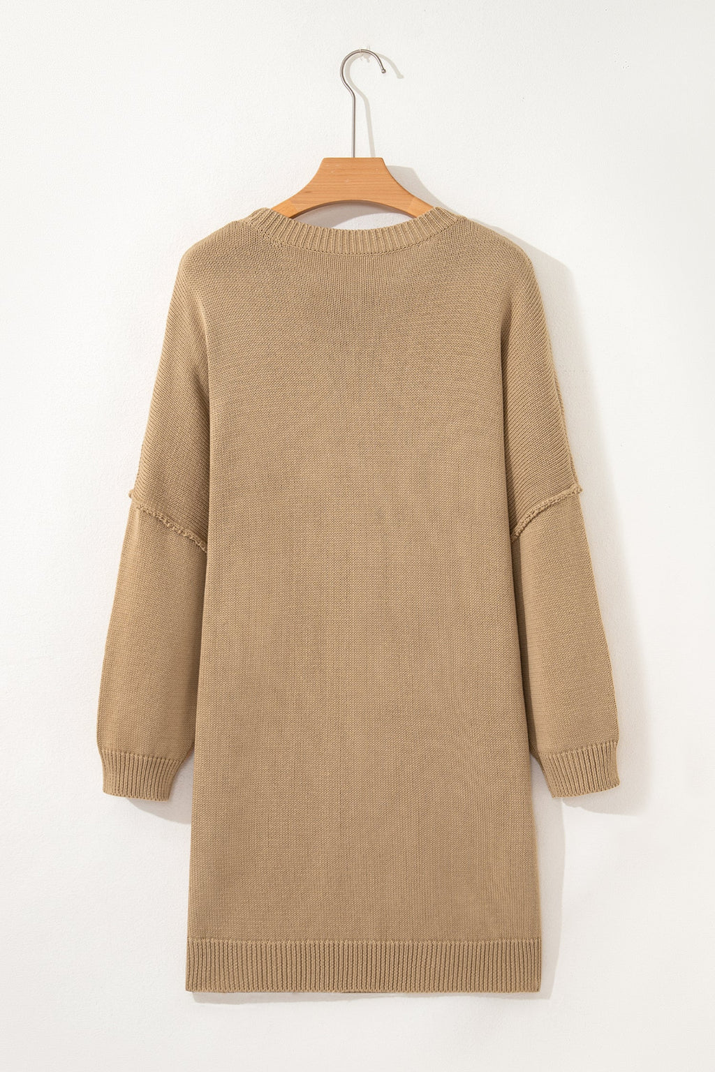Solid Drop Shoulder Oversize Mini Sweater Dress