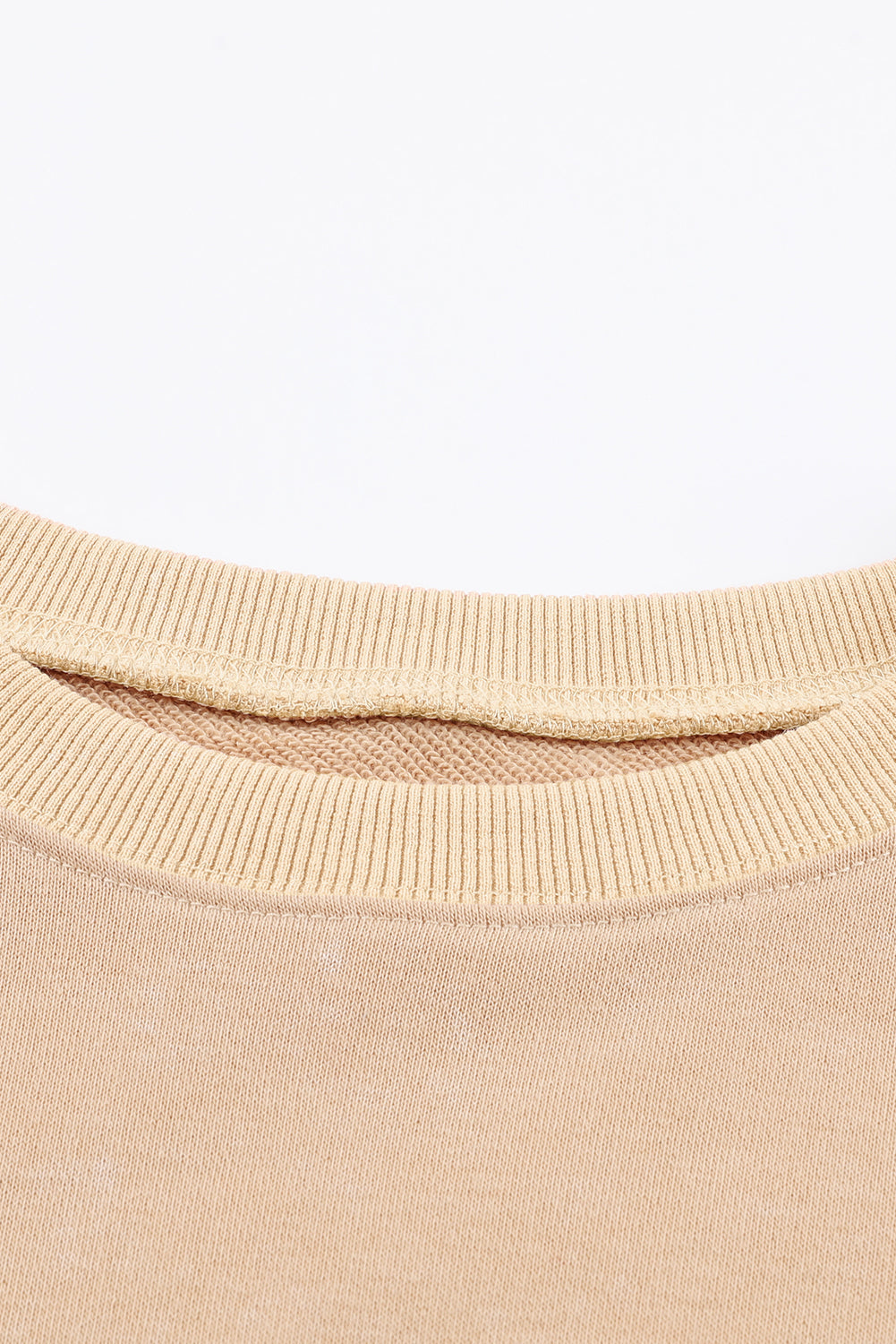 Solid Ribbed Trim Drop Shoulder Oversize Sweatshirt