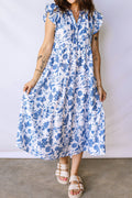 Floral Ruffle Tiered Midi Dress