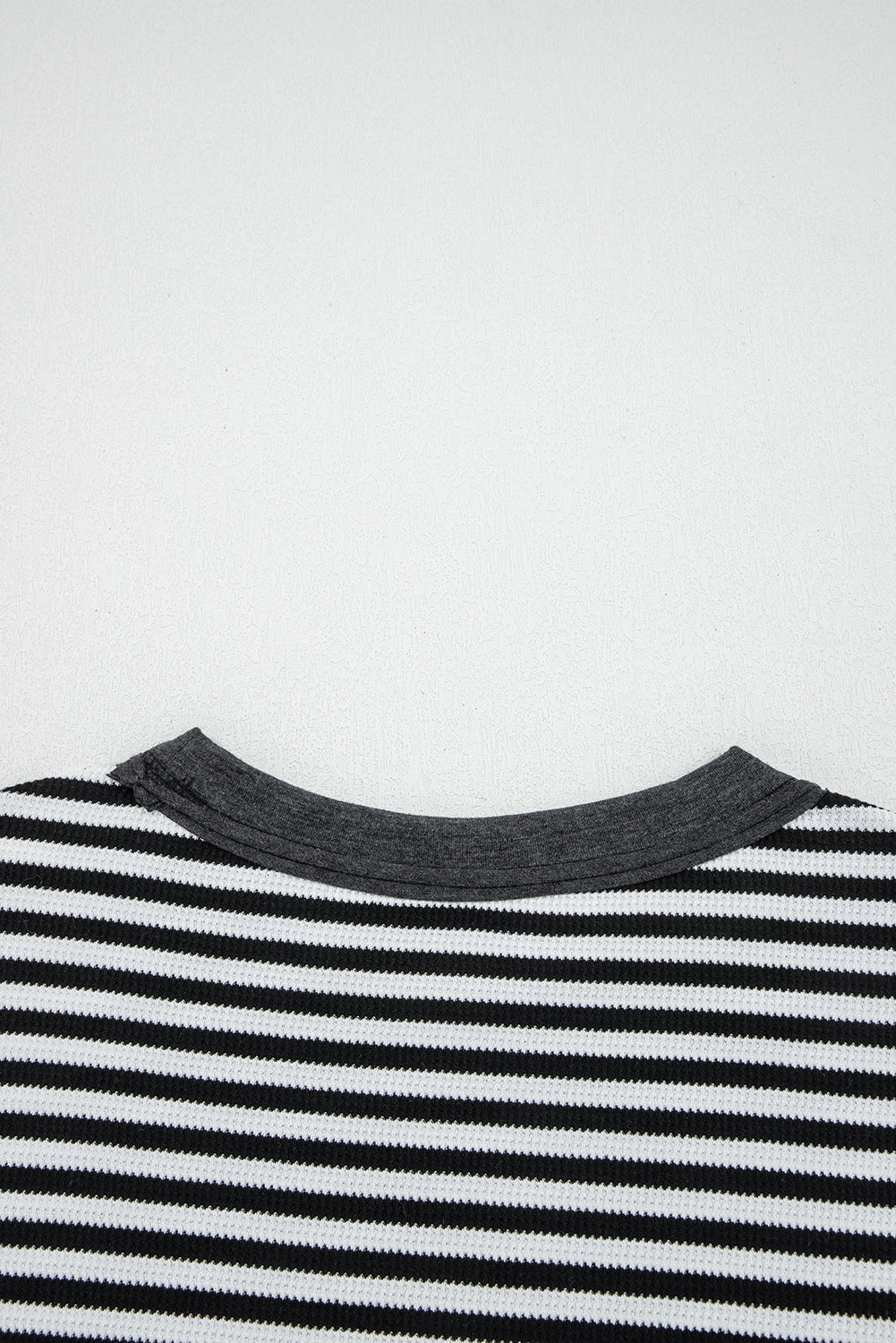 Stripe Thermal Knit Drop Shoulder Top