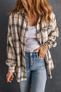 Plaid Side Slit Oversized Shacket