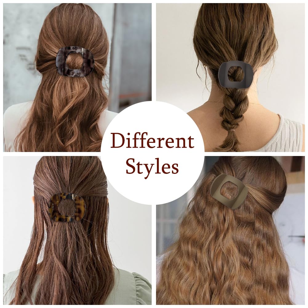 6 Pcs Flat Hair Clips Women Large Claw Clips Strong Hold No Slip Barrettes