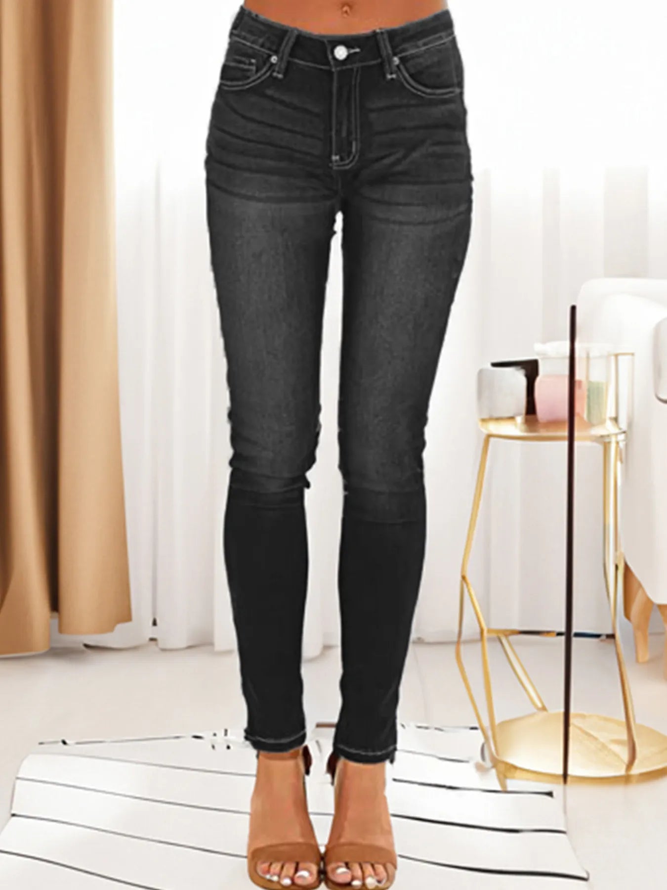 Skinny Fit Washed Jeans