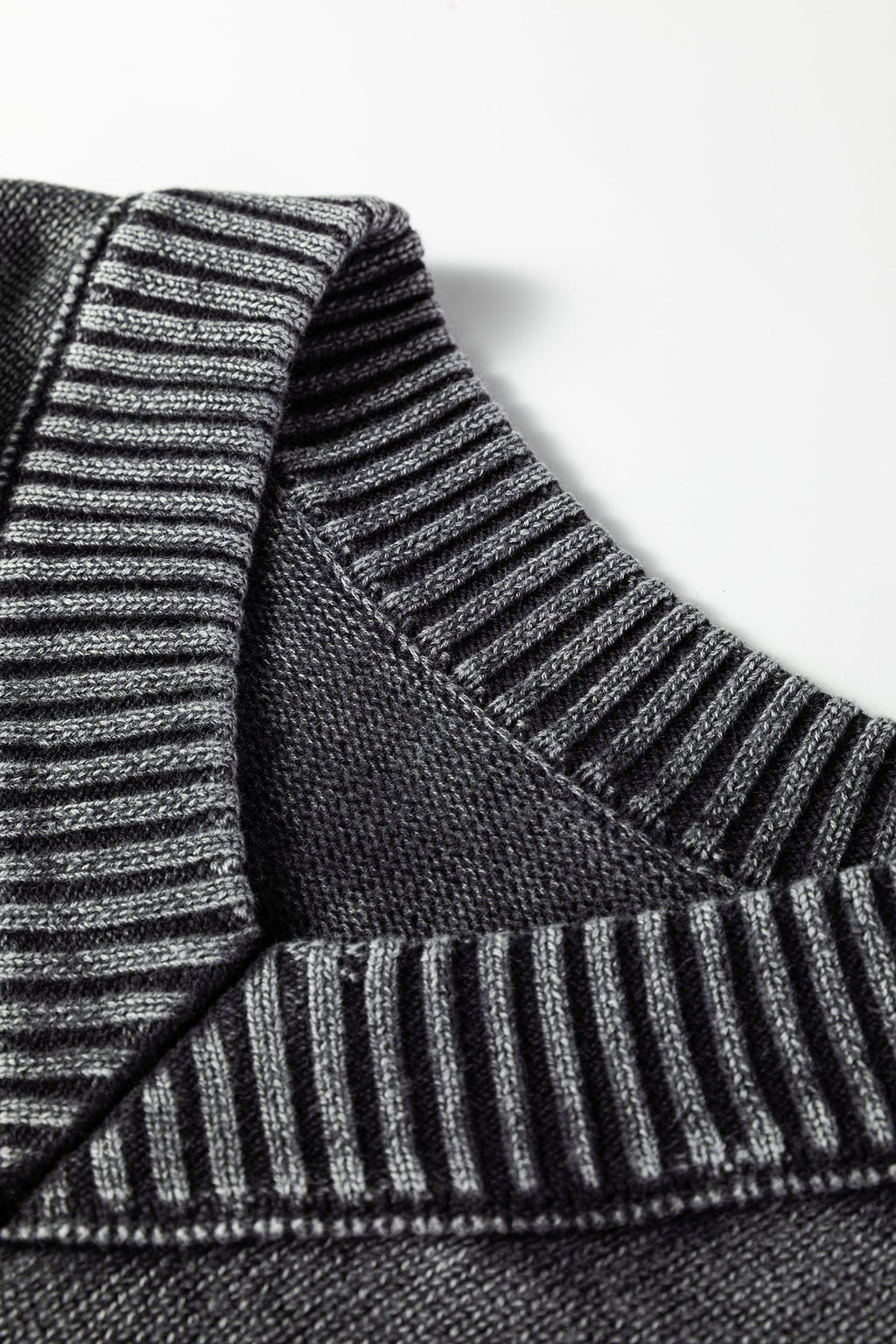 Mineral Wash Reverse Seam V-Neck Drop Shoulder Sweater