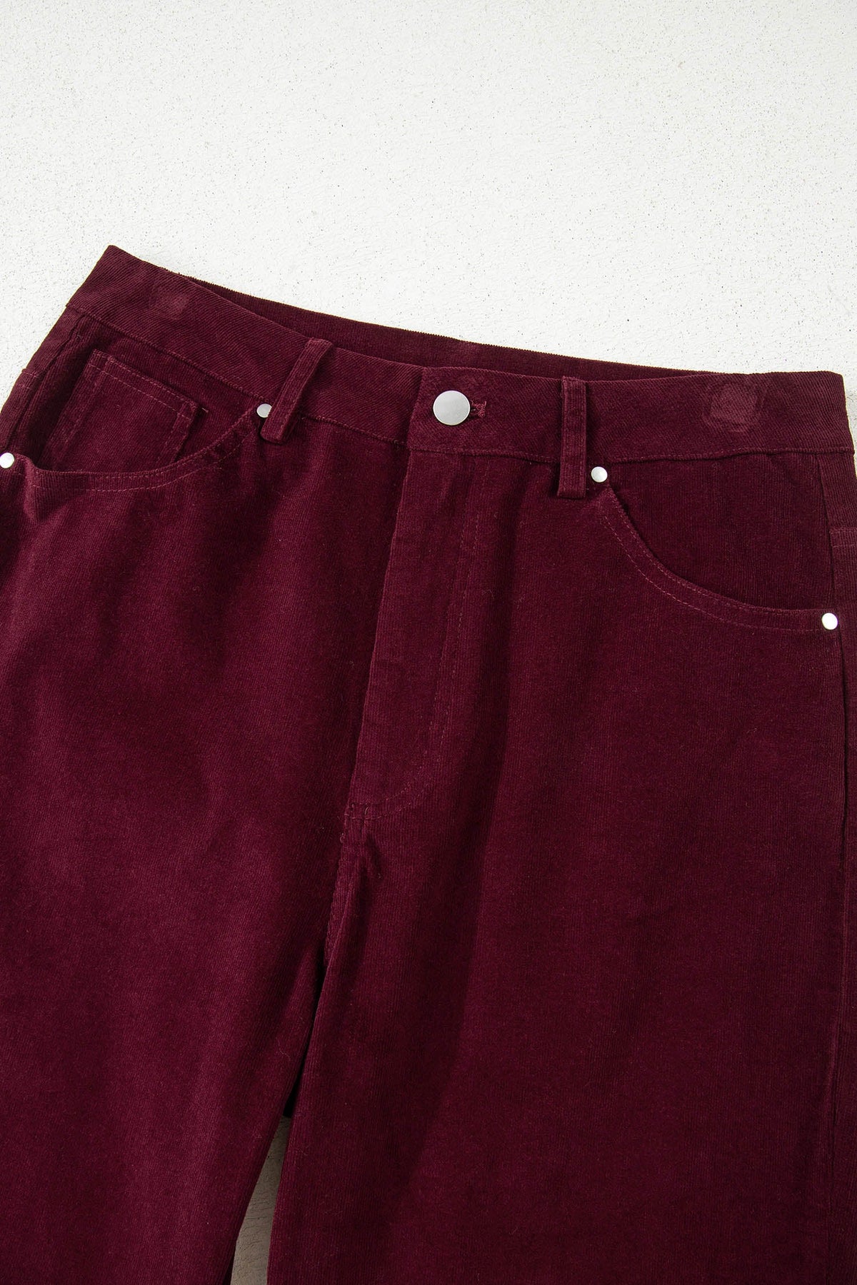 Solid Corduroy High Waist Wide Leg Pants