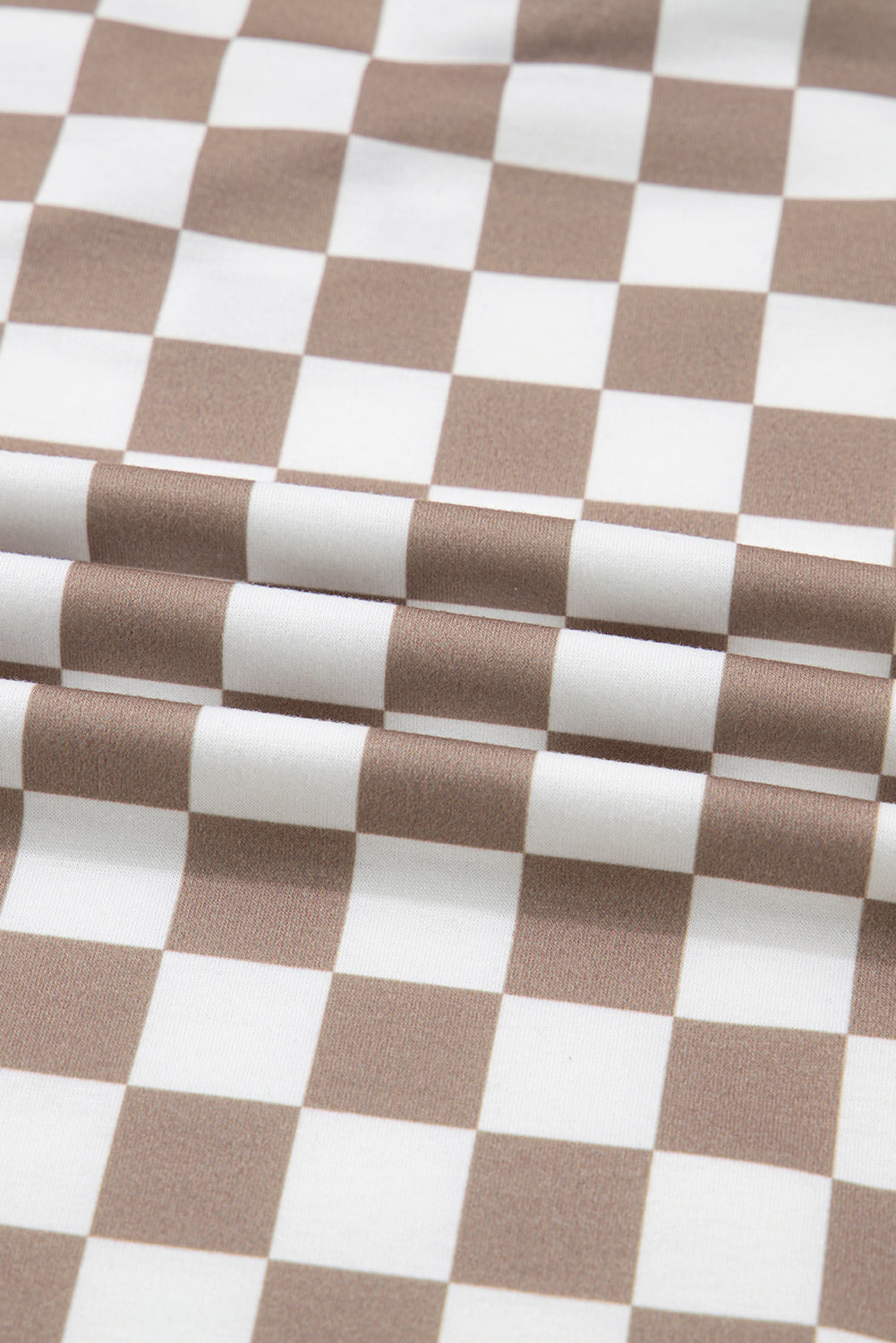 Checker Patchwork Tie Neck Oversized Hoodie