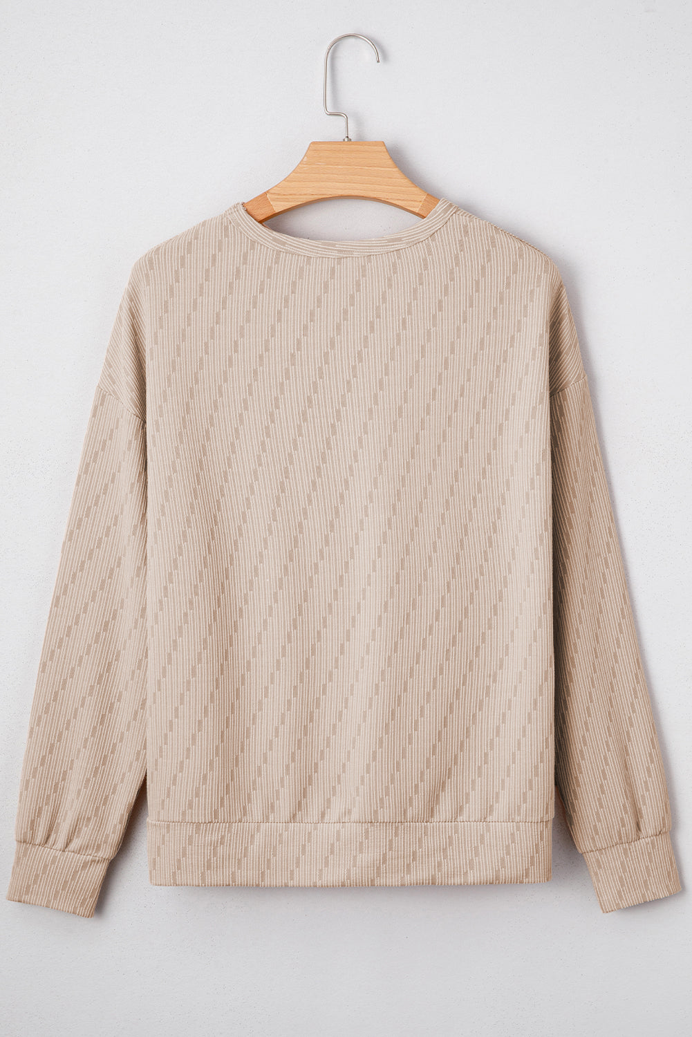Solid Textured Long Sleeve Top