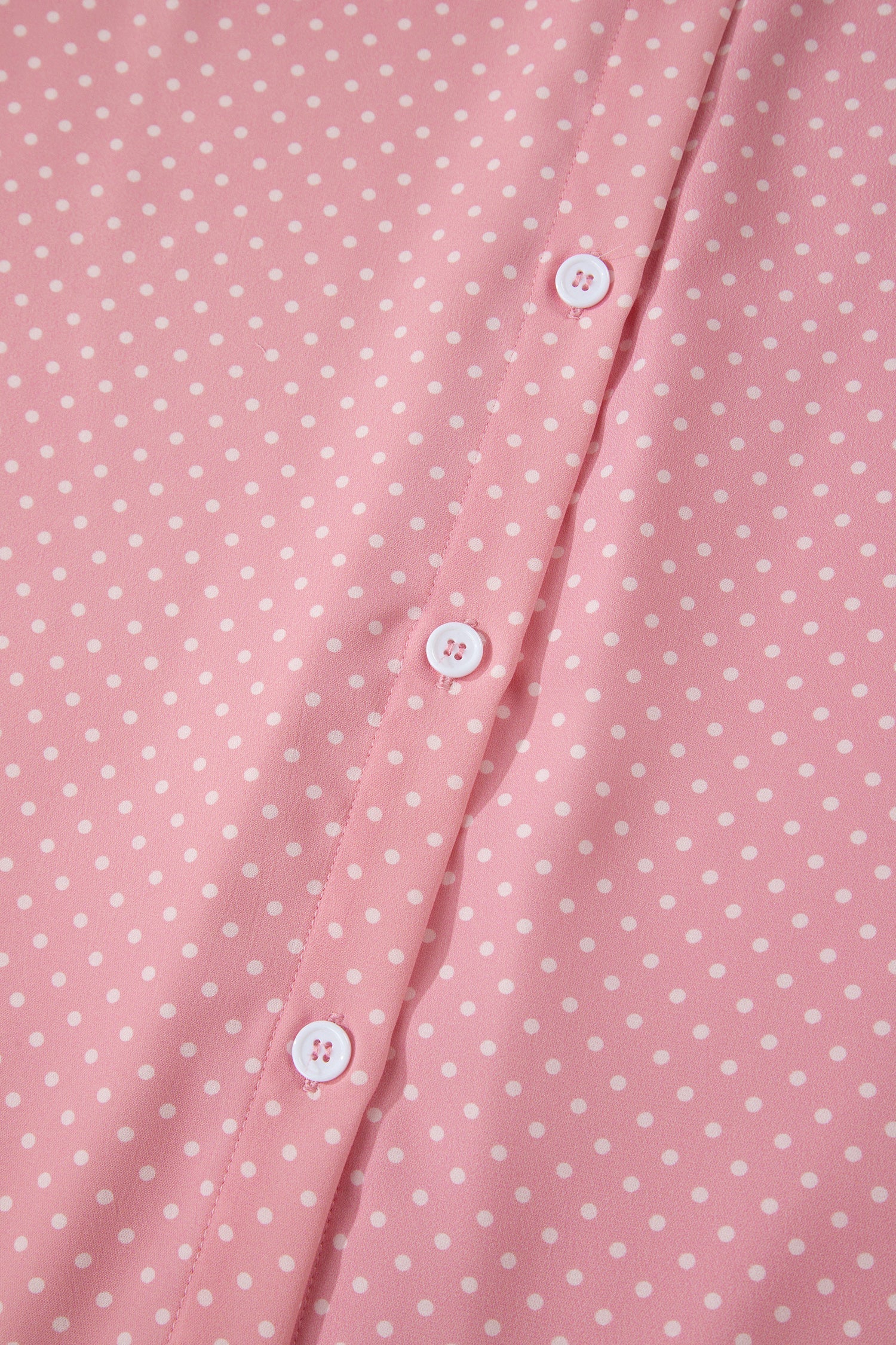 Polka Dot Cuffed Short Sleeve Shirt