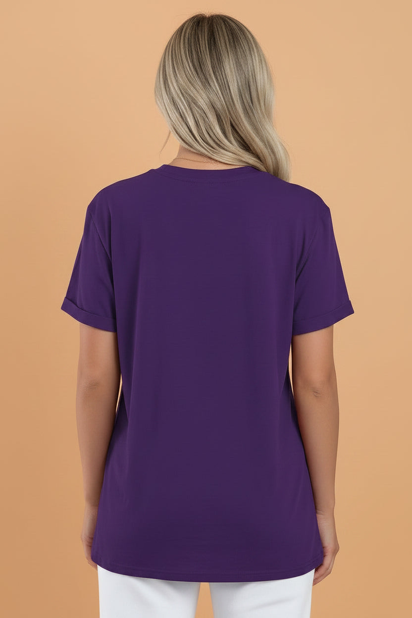 Solid Short Sleeve Crew Neck Tee