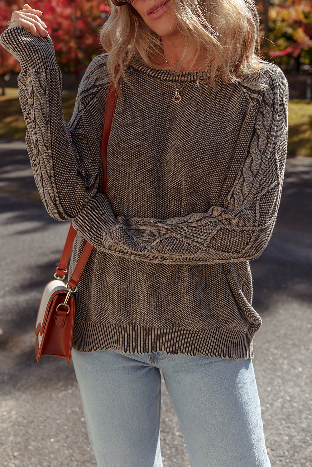 Cable Knit Long Sleeve Sweater