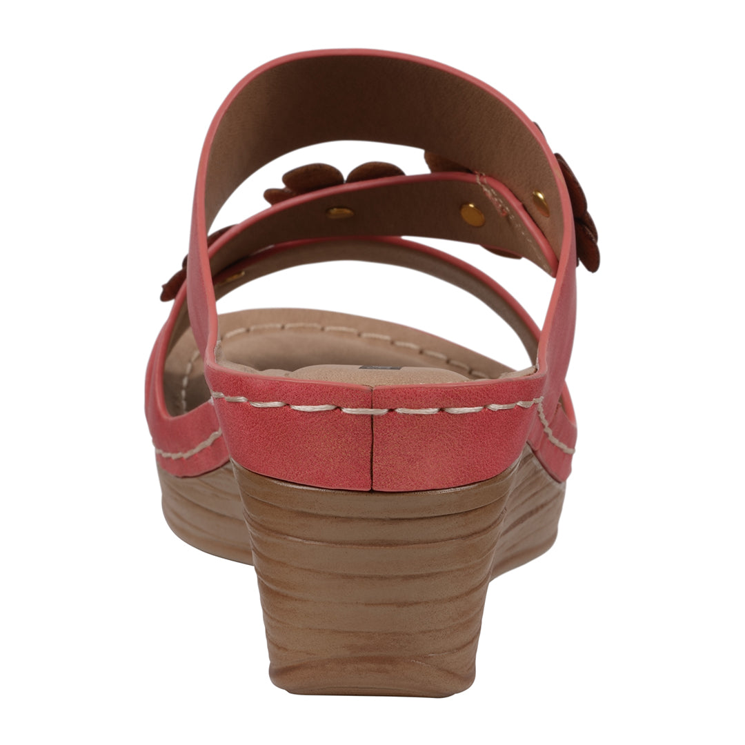Women's Halia Red Floral Wedge Sandals