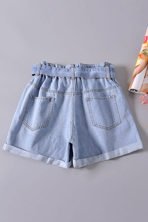 Denim Slouch Waist Shorts
