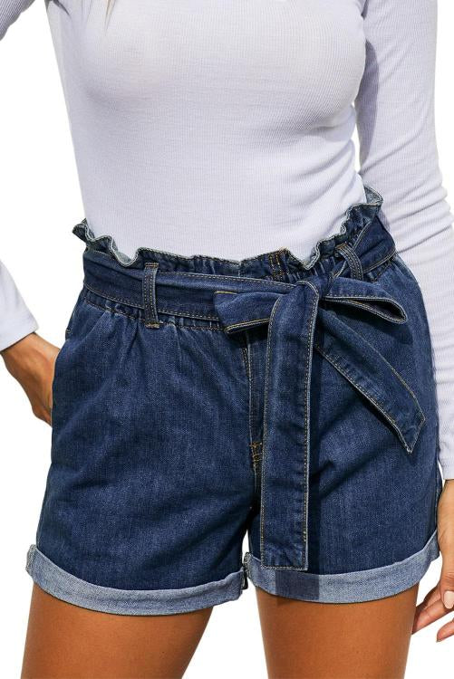 Denim Slouch Waist Shorts