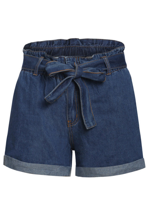Denim Slouch Waist Shorts