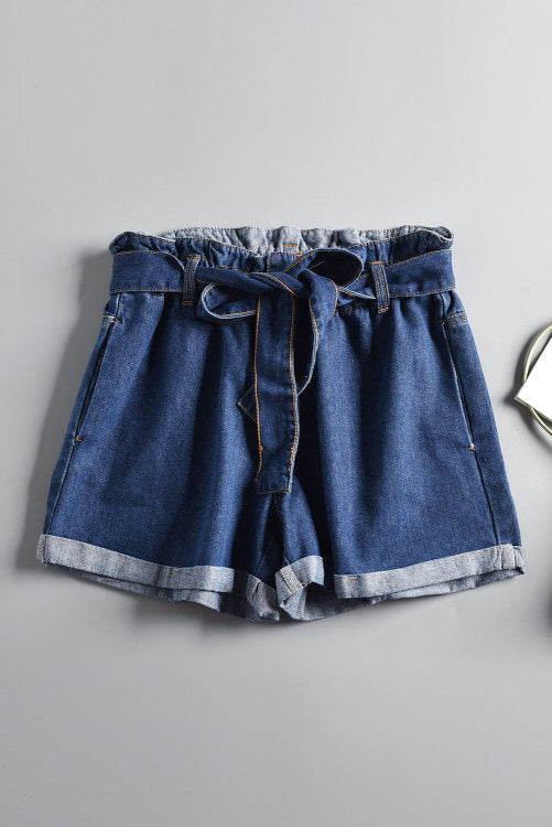 Denim Slouch Waist Shorts