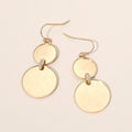 Rhinestone Pave Bar Link Round Metal Plate Link Drop Earrings