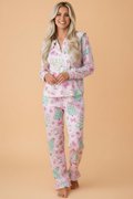 Christmas Ruffle Collared Top & Pants Pajama Set