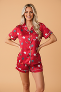 Christmas Dog Collared Top & Shorts Pajama Set