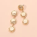 Triple Pearl Cluster Drop Earrings