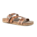 Dustbark Handtooled Leather Sandals in Rustic Tan