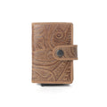 Myra Vintage Savanna Leather Credit Card Holder in Oak Brown