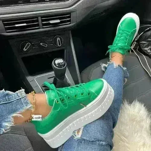 Women's Chunky Platform Sneakers | Casual Flat Shoes - Femstylo