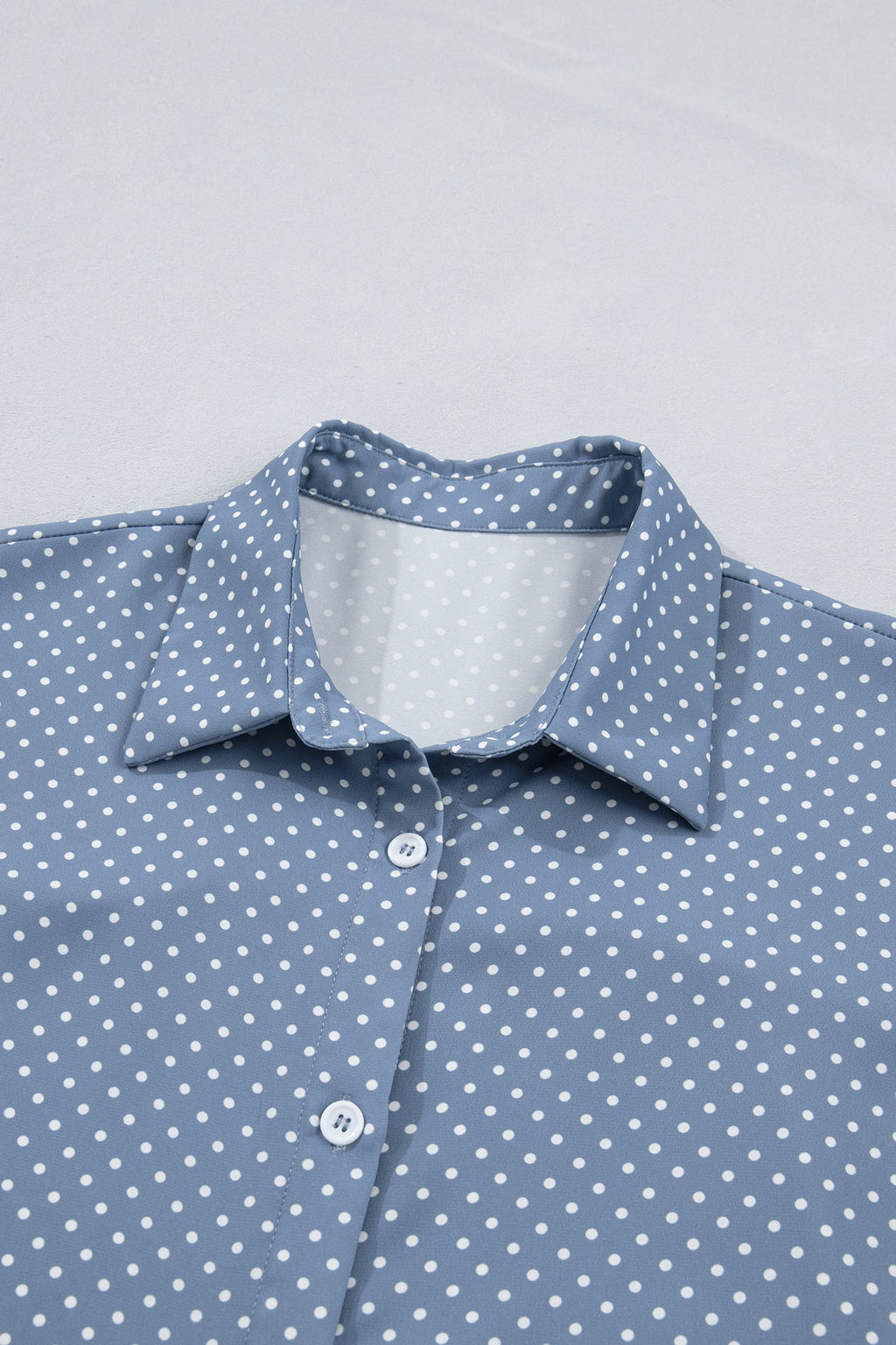 Polka Dot Cuffed Short Sleeve Shirt