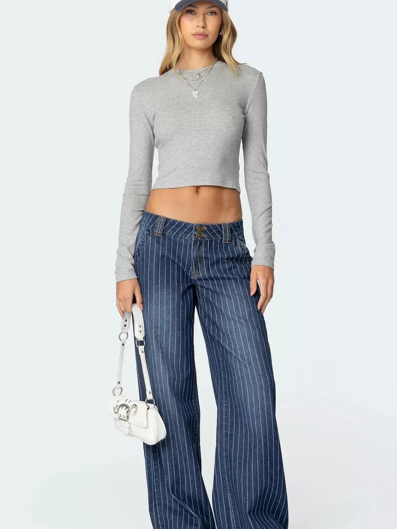 Striped Wide Leg Jeans