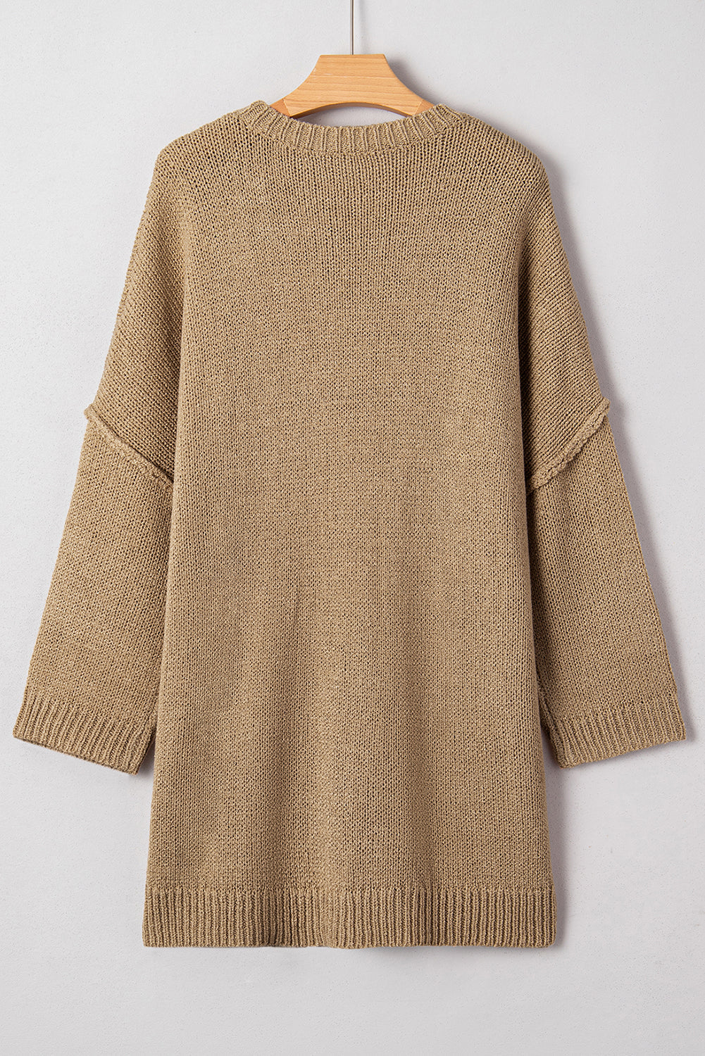 Solid Slouchy Drop Shoulder Sweater Dress
